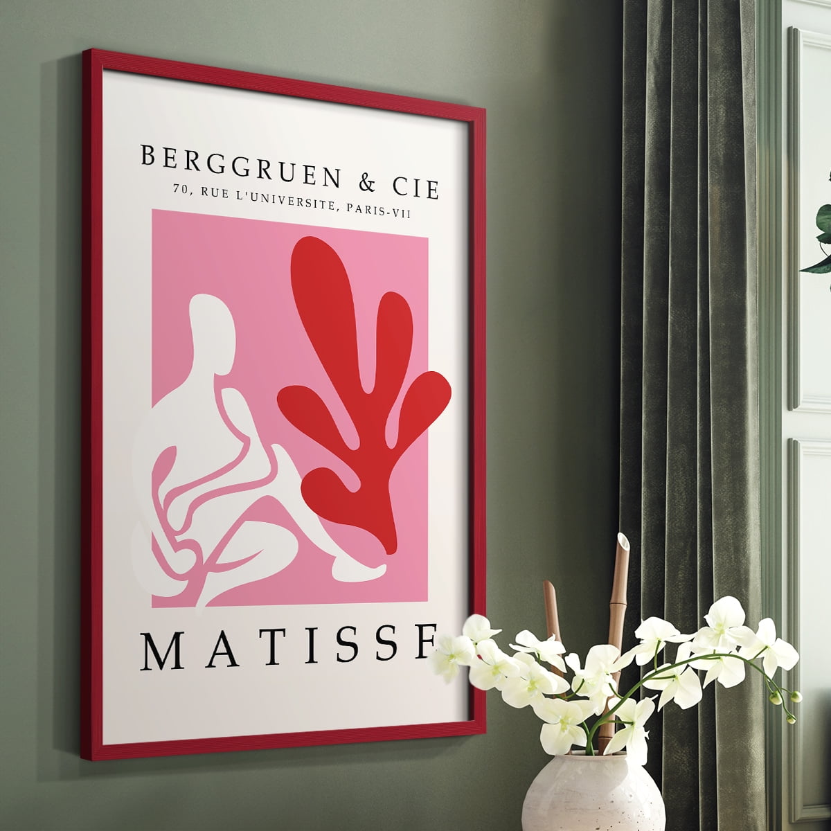Matisse CXXIV Framed Print in Red Solid Wood 8 x 10 Framed Print