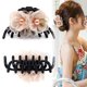 thumbnail image 1 of Pinzas de plástico para el pelo para mujer, pinzas de plátano con flores y perlas, accesorios de diseño francés para niñas y mujeres, pasadores de horquilla grandes con agarre fuerte (rosa) rosa, 1 of 6