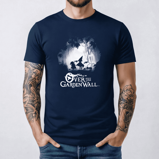 T-Shirt Silhouette de la Forêt sur le Mur du Jardin