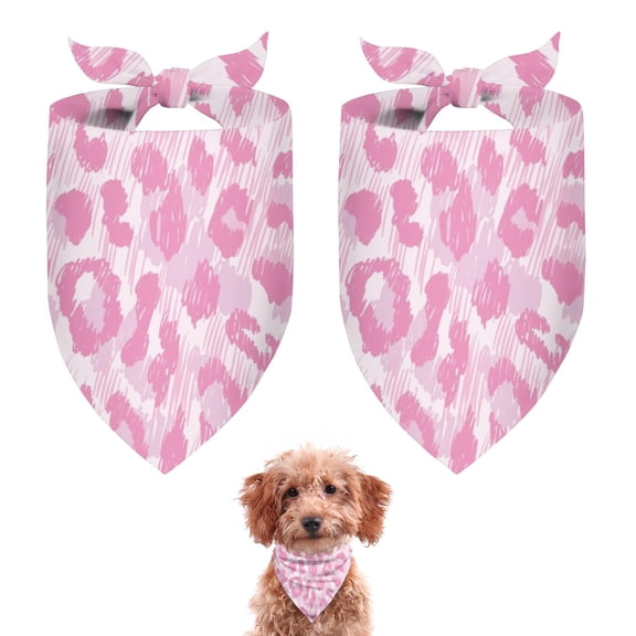 Dog Bandana 2 Pack,Pink and Pink Of Leopard Print Bandanas for Dogs,Cat Bandana,Small/ Large Dog Bandana 2 Size,Dog Bandanas Girl Boy