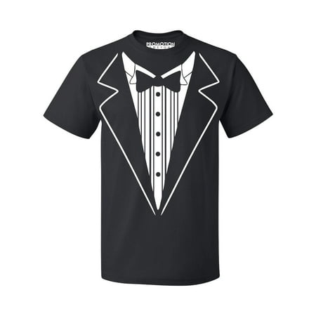 P&B Tuxedo White Funny Wedding Ceremony Party Men's T-shirt, XL, Black