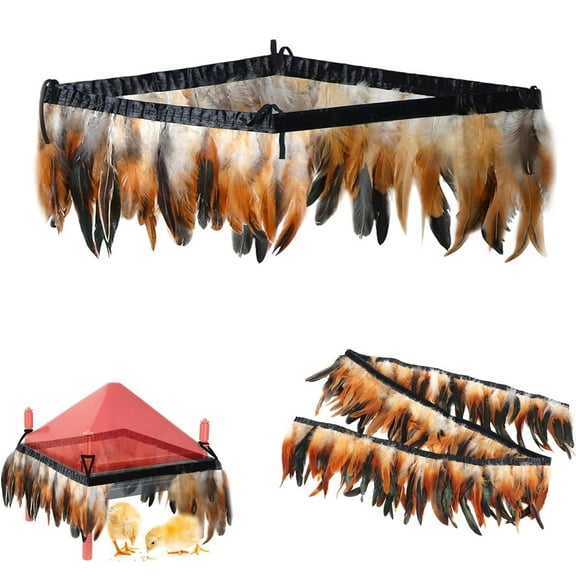 Tutuviw 6.5FT Comfort Feathers for Chick Brooder,Feathers for Chick Brooder Heating Plate,Feathers Skirt Chicken Brooder Box Supplies,Warmer Chicken Coop Brooder Feathers Warm Like Mother Hen