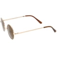 thumbnail image 3 of sunglassLA Unisex Small Retro Lennon Inspired Style Neutral-Colored Lens Round Metal Sunglasses 41mm (Gold / Brown) - 41mm, 3 of 4