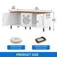 thumbnail image 3 of Dextrus Litter Box Furniture Hidden for 2 Cats,Large Wooden Cat Litter Box Enclosure with Double Room, Cat Washroom Furniture, End Table, White, 3 of 10