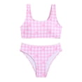 thumbnail image 3 of Ymyiu Toddler Swimsuit Girl Girl's 2 Piece Swimwear Sets Backless Bikini Cute Brief Bathing Suit Size 7-8 Years (Pink,7-8 Years), 3 of 9