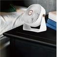 thumbnail image 3 of Aiwa 4" Desk Fan, USB-C Rechargeable Mini Fan with 3 Speeds and 270-Degree Rotation, White, 3 of 6