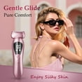 thumbnail image 3 of Skdwakiz Electric Razor for Women, 2-in-1 Womens Electric Razor, Rechargeable Cordless Bikini Trimmer Shaver, IPX7 Waterproof Wet Dry Body Pubic Hair Trimmer, Lady Shaver for Face, Underarm & Legs, 3 of 9