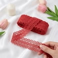 thumbnail image 3 of AK-Trading Floral Lace Ribbon 1 Inch x 10 Yards for Crafts and Decoration- Red, 3 of 10