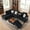 Jet-black, variant on BSHTI 94.49" L-Shaped Modular Sectional Sofa with Storage Ottoman & Cup Holders – Corduroy Upholstery, Tufted Seat, Nail-Head Trim, Solid Wood & Iron Frame, 5 Colors