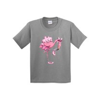 Inktastic Flamingo Ballerina in Tutu and Ballet Toe Shoes Youth T-Shirt