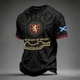 thumbnail image 2 of 2026 Soccer Cup Raglan Short Sleeve T-Shirt for Men, Crew Neck Jersey - Scottish Blue Lion & Tartan Graphic Print Athletic Top for Daily Wear & Party Black XXXXL, 2 of 5