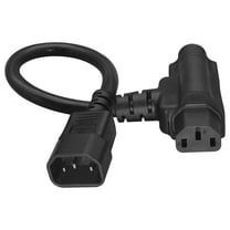Strhowill 0.32M/1FT C14 to C13 5-15R Piggyback Power cord,IEC 320 C14 Male to C13/Nema 5-15R Female Power Cable Cord UL SJT 14AWG
