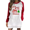 thumbnail image 2 of WREESH Ladies Casual Print O- Neck Stitching Long-Sleeved Long Sweater Top, 2 of 5