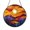 Acrylic 3.5 Inch, variant on Decorative Fantasy Sunset Mountain Stained Glass Style Suncatcher, Colorful Window Hanging Art, Artistic Nature Glass Ornament for Home Decoration