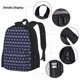 thumbnail image 3 of Disketp Purple and Blue Squares Mochila Estampada de Gran Capacidad con Lonchera y Estuche, Set de 3 Piezas para Estudiantes, 3 of 7
