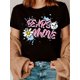 thumbnail image 1 of Women'S Vintage Crew Neck T-Shirt, Geometric Pattern Print, Short Sleeve, Regular Length, 100% Polyester Knit Fabric, Summer Casual Top, 1 of 6