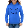 thumbnail image 4 of GBSYEWXS Hoodies For Girls Kids Outdoor Cat Print Casual Tops Hooded Soft Dark Blue Sweatshirt Size 2-3 Years, 4 of 4