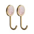 thumbnail image 1 of Gancho de pared decorativo de latón macizo, montaje en pared sin agujeros, gancho elegante dorado brillante, rosa, 1 of 4