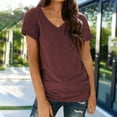 thumbnail image 2 of T Shirts For Women Womens Tops Spring And Autumn Short Sleeved V Neck T Shirt Top, 2 of 7