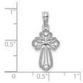 thumbnail image 2 of 14k White Gold Religious Faith Cross Inside Cross Cut-out 15.6mm long Pendant Necklace for Women, 2 of 2