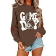 thumbnail image 2 of Womens Football Long Sleeve Sweatshirt Graphic Printed Pullover Shirt Crew Neck Comfy 2025 Fall Winter Fashion Tops, 2 of 5