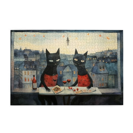 1000 PCS Abstract Art Cat S Dinner 1000 Piece Vibrant Jigsaw Puzzle Ideal For Relaxation And Family Fun Wonderful Imagination Adults Wooden Puzzle Relieve Stress And Enjoy The Fun Of Solving Puzzles