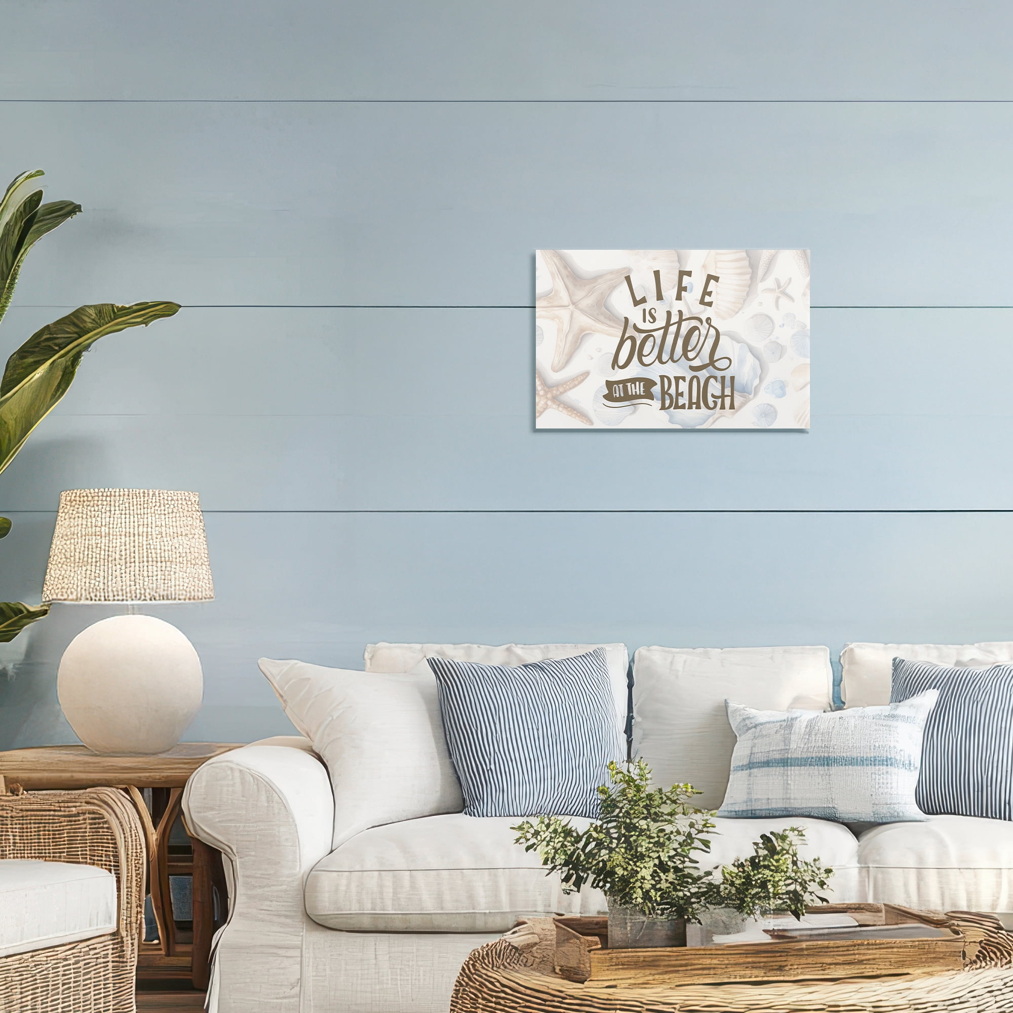 Stupell Industries Better At Beach Seashells Canvas Wall Art, design by Kim Allen
