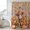 Brown Pumpkin Orange, variant on Thanksgiving Cattle Shower Curtain, Waterproof Shower Curtains for Bathroom, Fall Harvest Pumpkin Leaves Brown Wood Washable Fabric Bathtub Curtain Set Bath Decor with 12 Hooks Extra Long 72"x96"