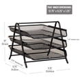 thumbnail image 5 of Mind Reader 3-Tier Paper Tray, Desktop Organizer, File Storage Metal, 11.5"L x 13.75"W x 10"H, Black, 5 of 8