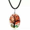 thumbnail image 6 of EOEMY Fashion Tree Butterfly Flower Glass Leather Necklace Pendant Women Jewelry 2024-Orange, 6 of 9