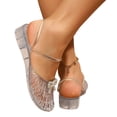 thumbnail image 6 of Willtoo Women's Jelly Shoes Slip on Mules Sandals Pointy Square Toe Strap Mary Jane Slides Low Heel Hollow Out Transparent Glitter Beach Summer Vacation, 6 of 6