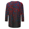 thumbnail image 4 of Hilenly Womens 3/4 Sleeve T-Shirts Crew Neck 4th of July Red White Blue Star Graphic Tee Tops, 4 of 6
