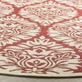 thumbnail image 3 of SAFAVIEH Linden Bryony Geometric Indoor/Outdoor Area Rug, Red/Creme, 6'7" x 6'7" Round, 3 of 8