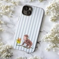 thumbnail image 5 of Cute Curious Monkey with Butterfly Phone Case, Charming Cartoon Animal on Blue Stripe Background, Artistic iPhone Cover for iPhone 17 16 15 14 13 12 11 Plus Pro Max Mini, 5 of 6
