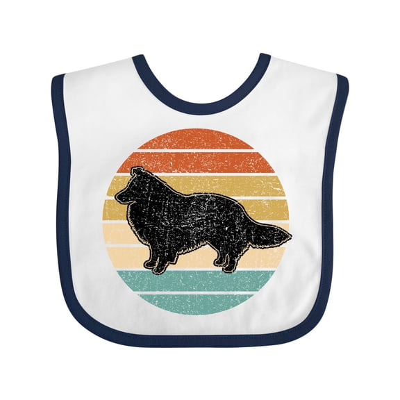 Inktastic Sheltie Dog Gift Retro Boys or Girls Baby Bib