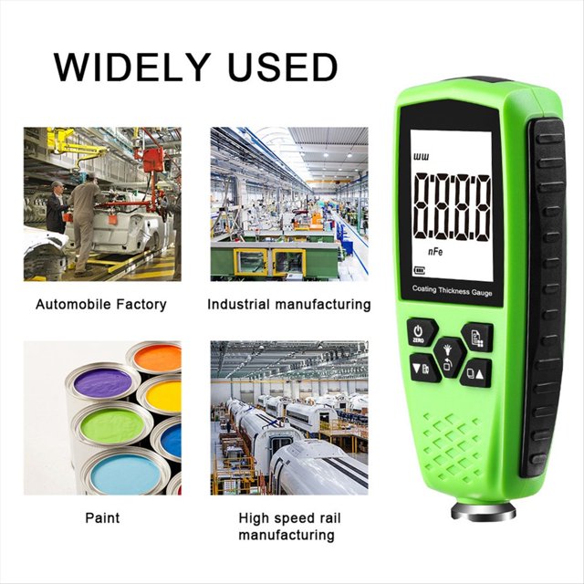 Medidor de Espesor de Pintura, Medidor de Profundidad de Pintura para AutomóVil, 0-1300μM con Kit de Sustratos de CalibracióN de Bolsa