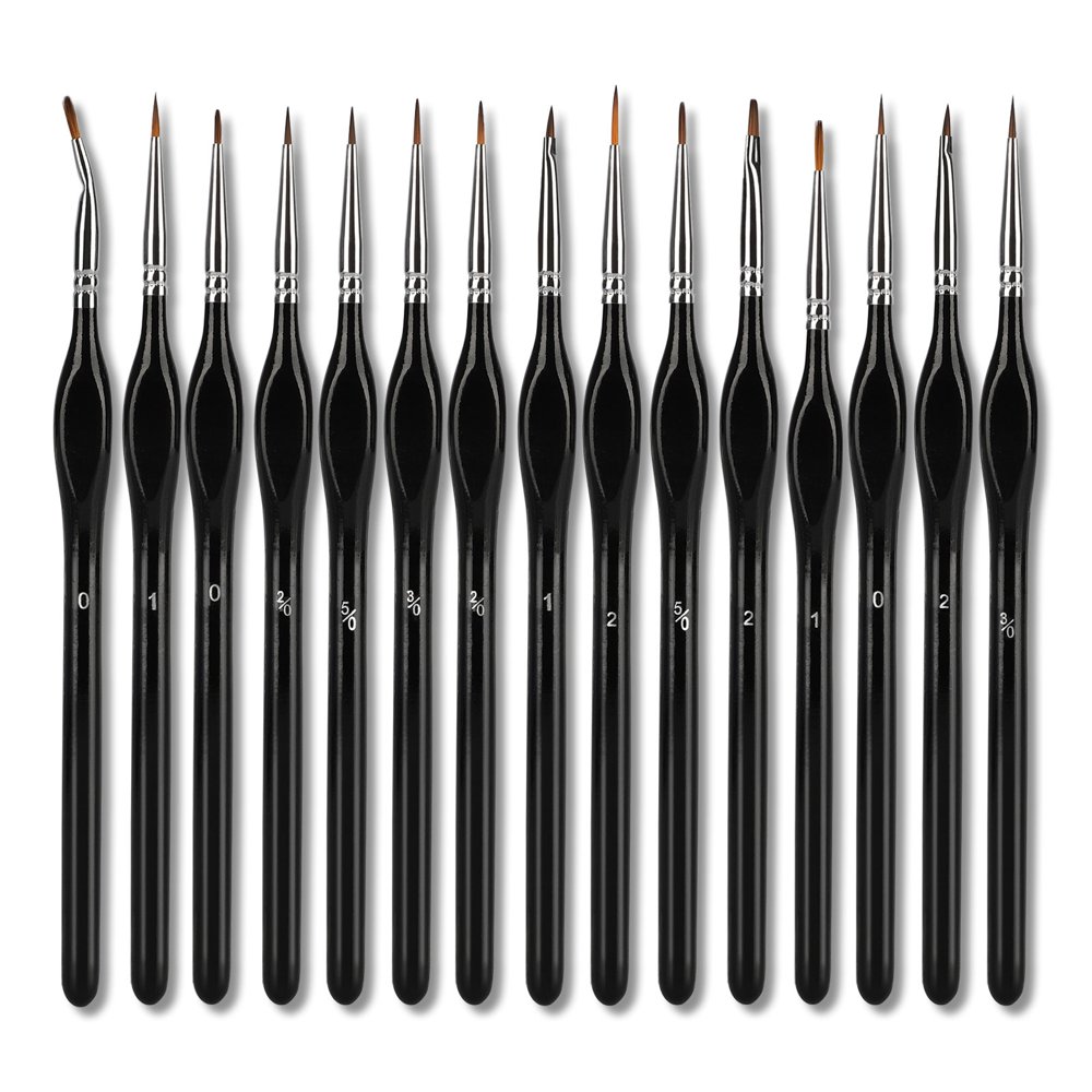 Miniature Detail Paint Brush Set, 15pcs Micro Professional Small Fine