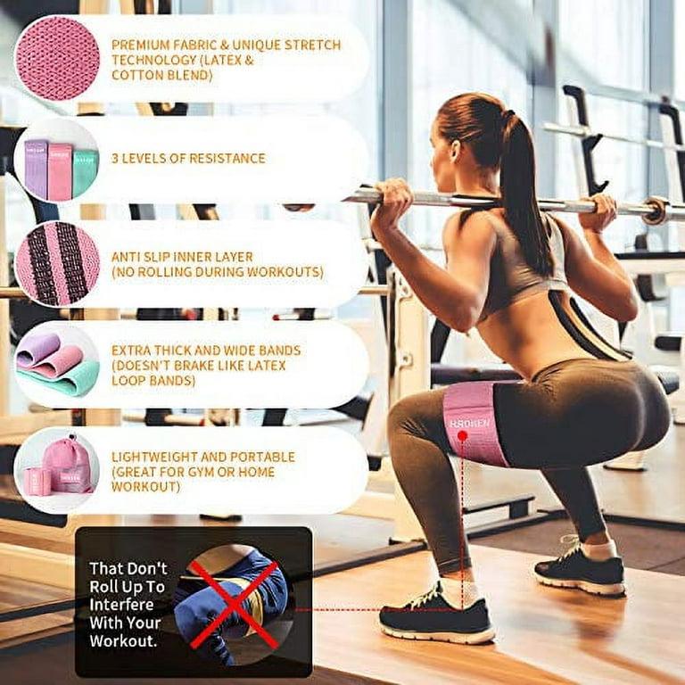 Hurdilen Resistance Bands Loop Exercise Bands,Workout Bands Hip Bands Wide  Resistance Bands Hip Resistance Band for Legs and Butt,Activate Glutes and