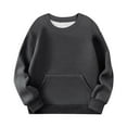 thumbnail image 6 of AUNVITO Boys & Girls 2-12Y Casual Sporty Sweatshirt with Pockets, Stretch Fabric Soft Long Sleeve Solid Color Pullover for Outdoor Activities, 6 of 6