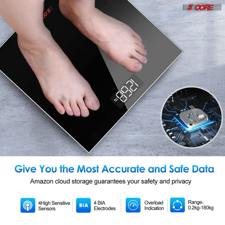 iHome Digital Scale Step-On Bathroom Scale - iHome High Precision Body  Weight Scale - 400 lbs, Battery Powered with LED Display - Batteries  Included