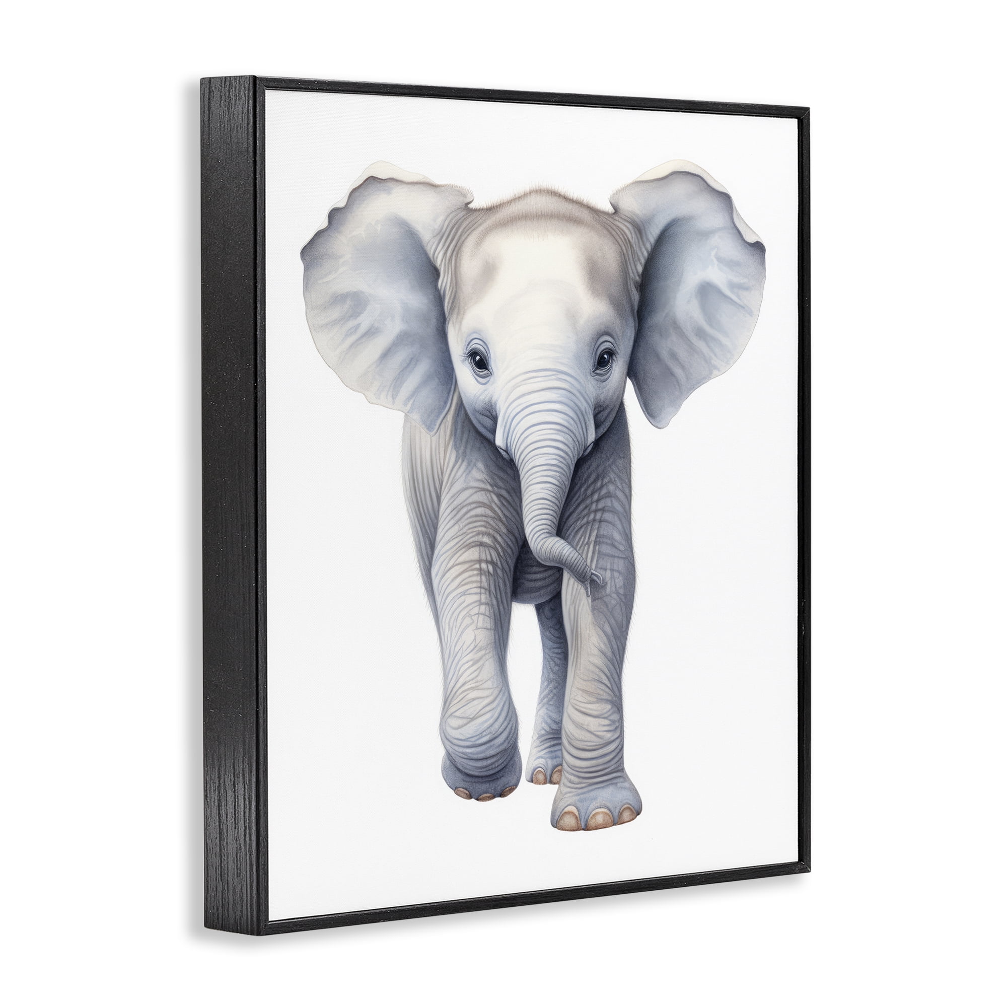 Stupell Industries Big Budding Pachyderm Black Framed Giclee Art, design by Ray Powers