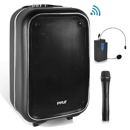 Wireless Portable PA Speaker System - 400 W Battery Powered Rechargeable Sound Stereo Speaker and Microphone Set with Bluetooth MP3 USB Micro SD FM Radio Aux - for Outdoor DJ Party - (Best Party Sound System)