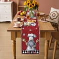 thumbnail image 2 of Red Vintage Gnomes Table Runner - 70 Inch Long Black Checkered Retro Art Cotton and Linen Blended Dress Scarves Farmhouse Table Runner for Kitchen Dining, Coffee Table, 13" x 70", 2 of 8