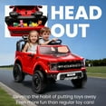 thumbnail image 6 of 24V Ride On Toys for Big Kids 2 Seater, Ford F150 Electric Car for Kids, Battery Powered Kids Ride On Car to Drive, Toddler Car with Bluetooth LED Light for Boys Girls 3-8, Red, 6 of 9