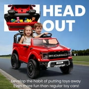 Conchico Licensed Ford F-150 24V 2 Seater Kids Powered Ride-On Cars with Remote & Durable Wheels, Red