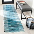 thumbnail image 3 of SAFAVIEH Rag Romeo Striped Fringe Cotton Area Rug, Light Blue/Grey, 4' x 6', 3 of 10