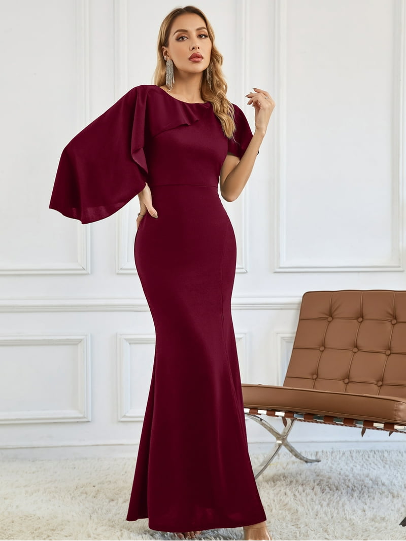 chinese dress ladies Trendy Off the Shoulder Red Mermaid Two Piece Long Bodycon Prom Dress ,20081910