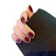 thumbnail image 3 of Juego de parches para extensiones de uñas HUOGUO, color burdeos con borde plateado, 24 unidades, 3 of 4