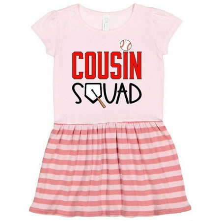 

Inktastic Cousin Squad Baseball and Bat Gift Toddler Girl Dress