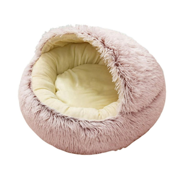 Pet Dog Cat Bed Round Plush Kitten Warm Sleeping Nest Bed Cat Igloo Cave  House